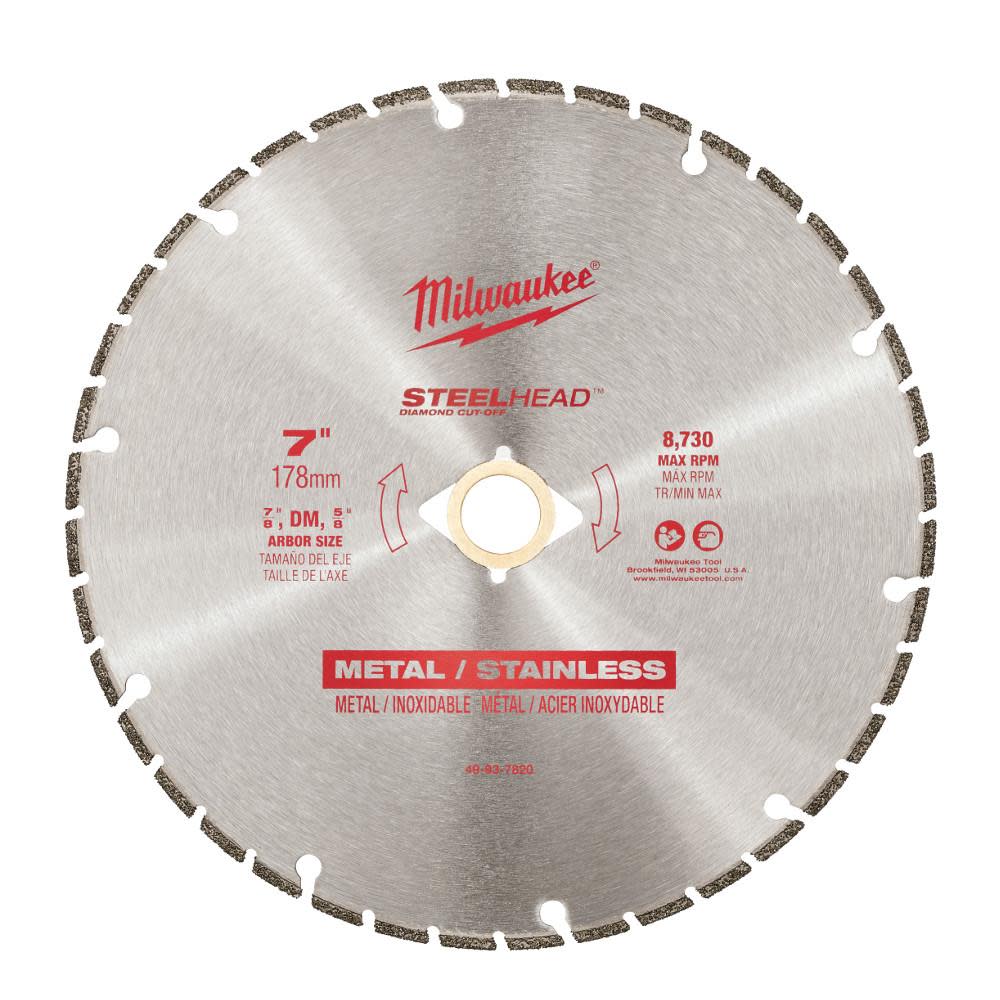 Milwaukee 7 in. STEELHEAD Diamond Cut-Off Blade - Ascmtools
