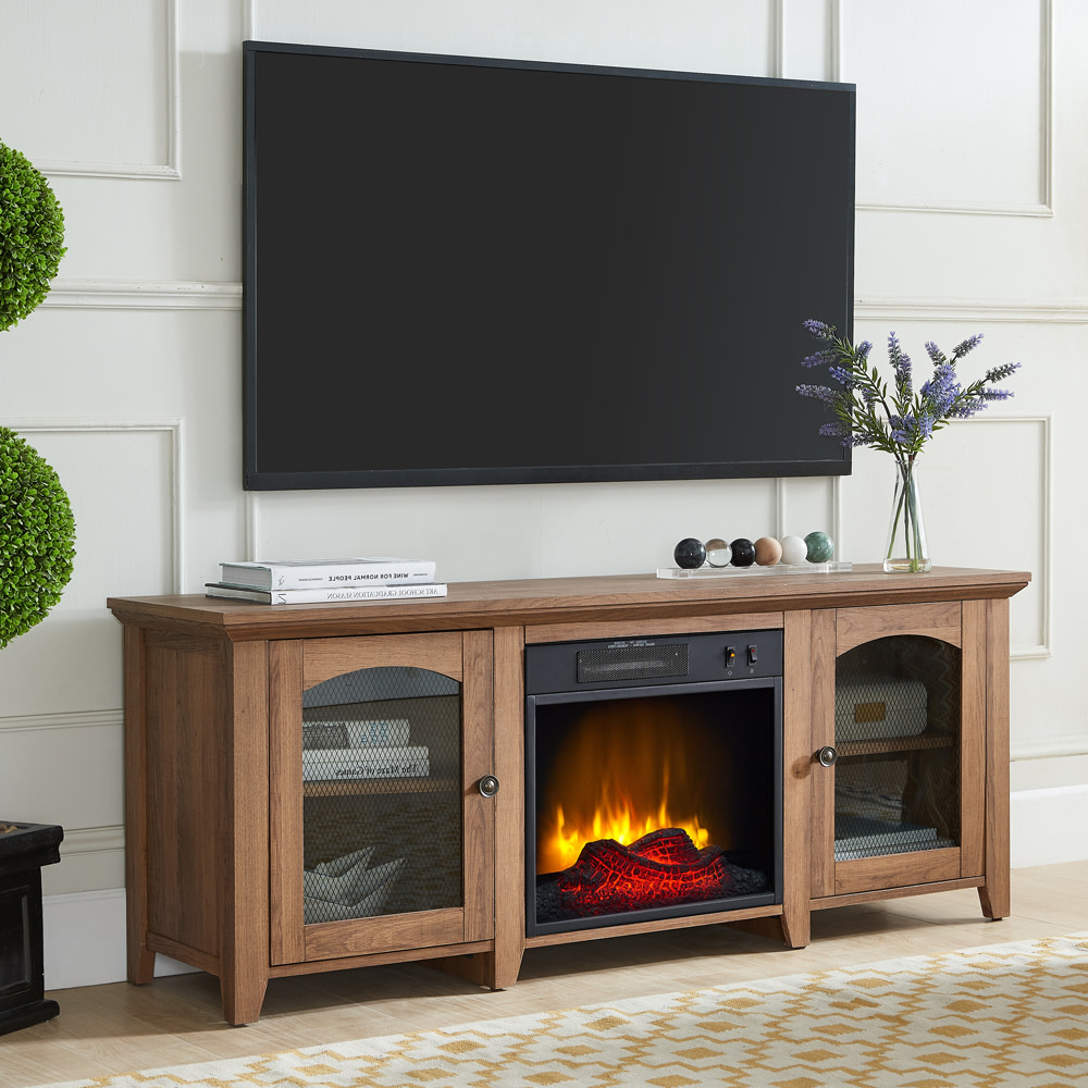 Hearthpro Media Electric Fireplace with Arch Doors - Ascmtools