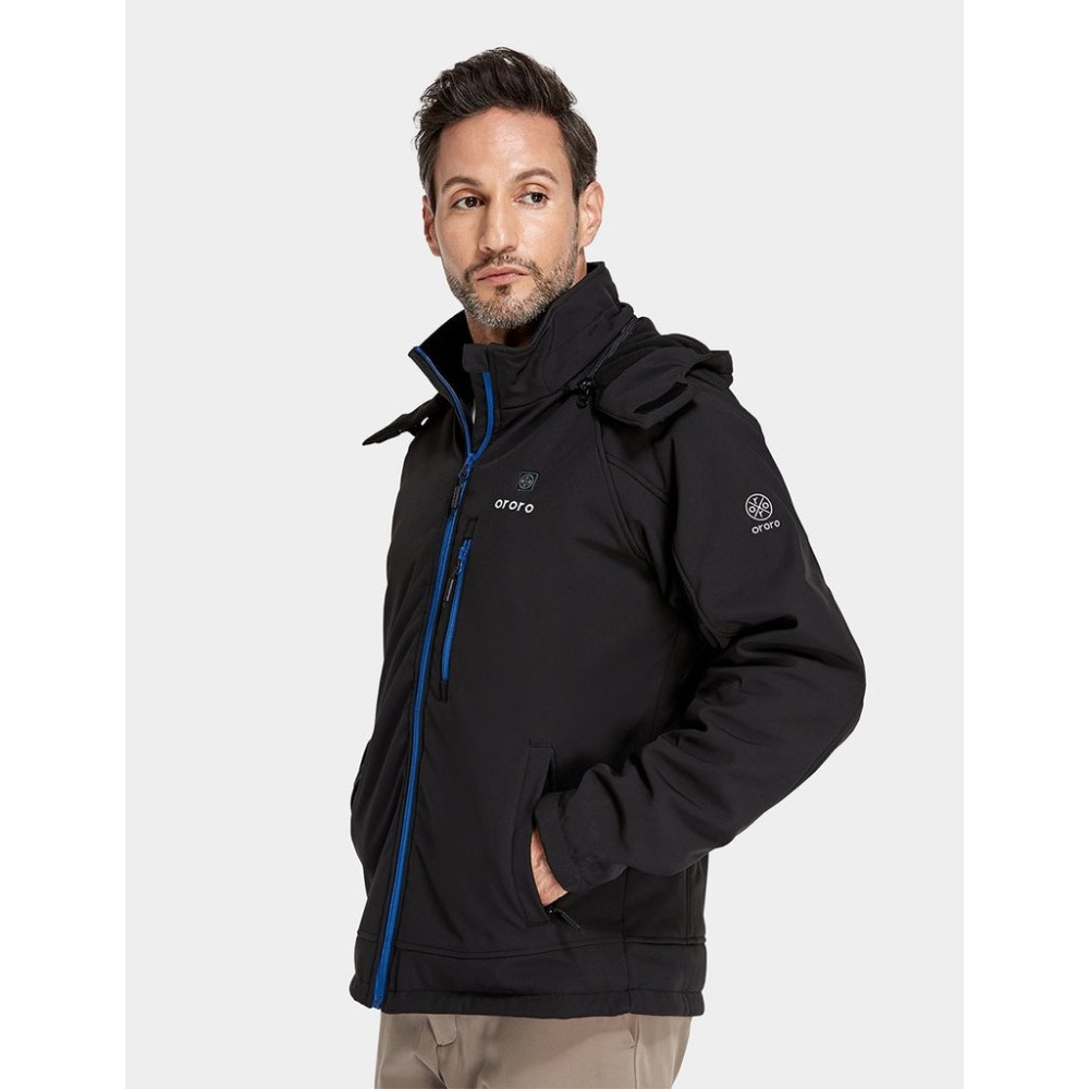 ORORO Mens Black & Blue Classic Heated Jacket Kit Small - Ascmtools