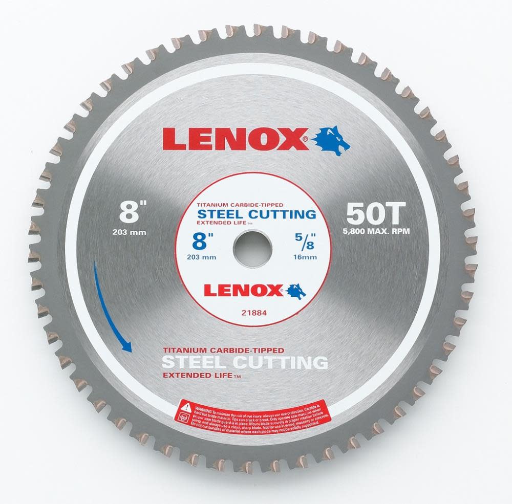 Lenox 8 In. (203 mm) 50 TPI Metal Cutting Circular Saw Blade - Ascmtools