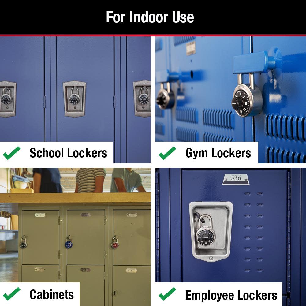 Master Lock 1.875-in Chrome with Black Dial Steel Shackle Combination Padlock - Ascmtools