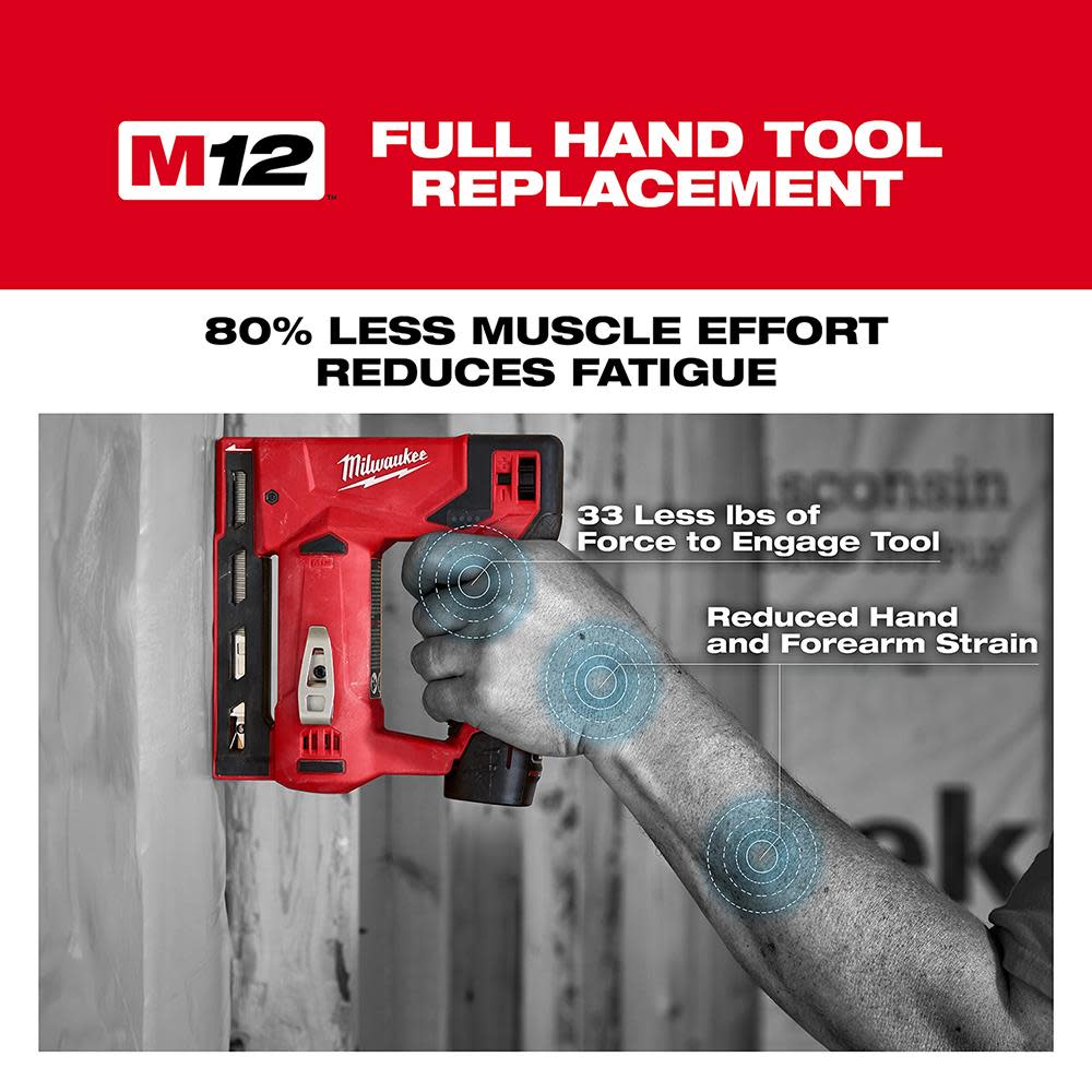 Milwaukee M12 3/8 in. Crown Stapler Kit - Ascmtools