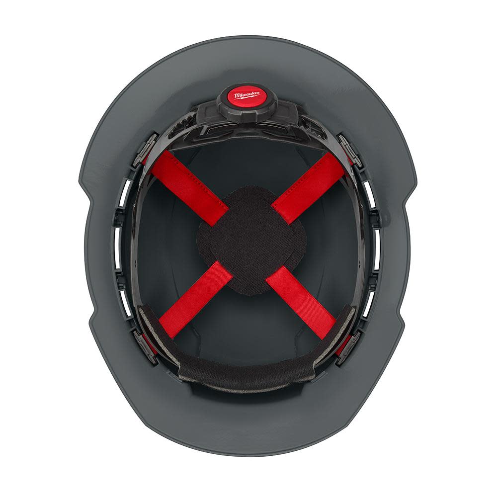 Milwaukee Gray Full Brim Vented Hard Hat with 4pt Ratcheting Suspension Type 1 Class C - Ascmtools