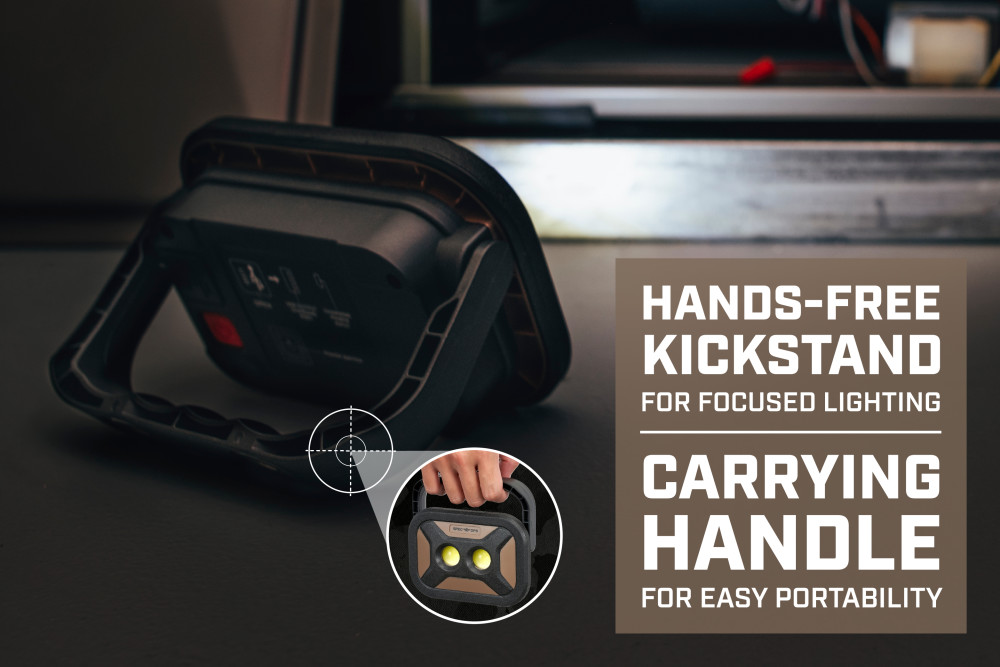 Spec Ops Rechargeable LED Work Light with Kickstand - Ascmtools