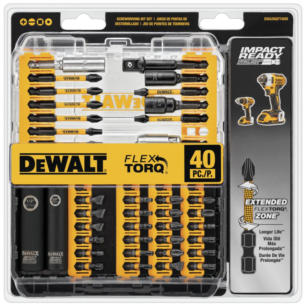 DEWALT FlexTorq Impact Ready 40pc Screwdriving Set - Ascmtools
