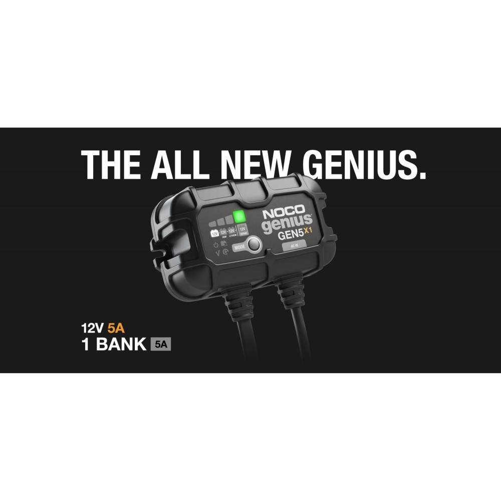 Noco 12V Battery Charger 5A Fully Automatic 1 Bank On Board - Ascmtools
