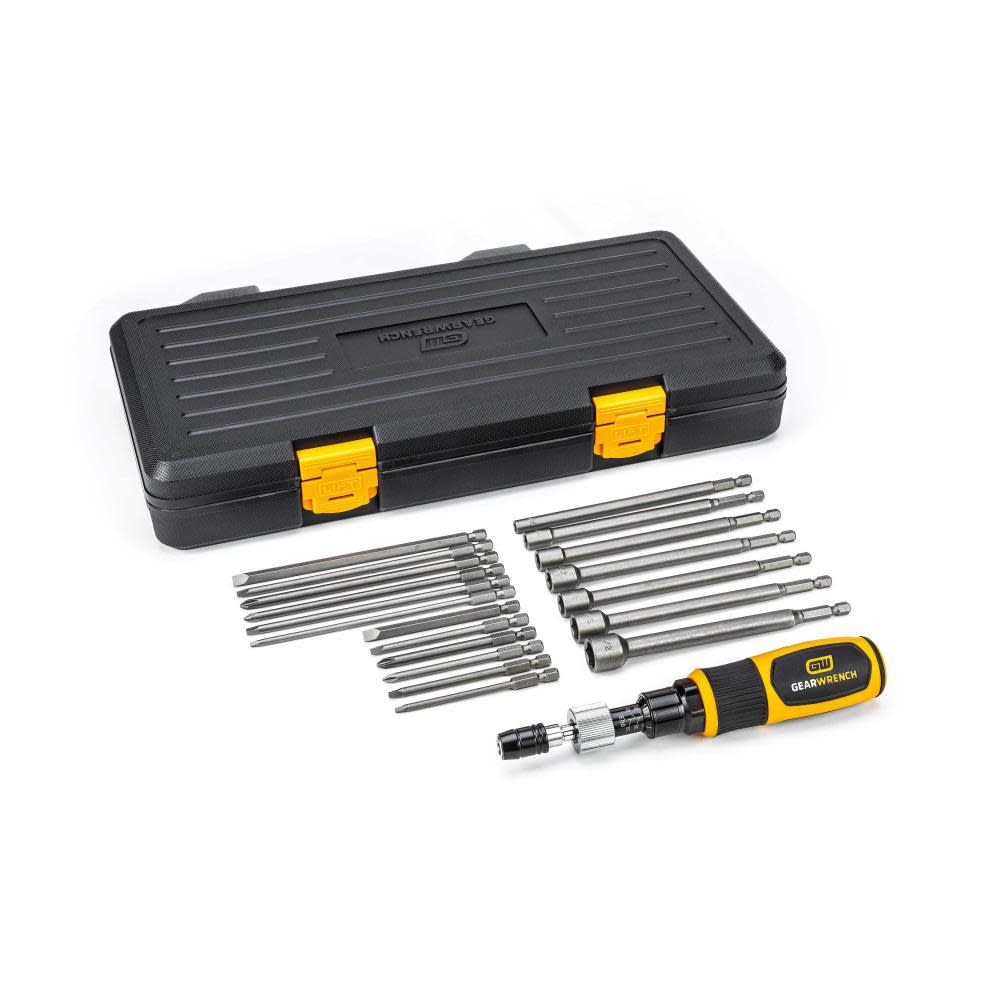 GEARWRENCH 20pc Screwdriver Set 1/4″ Drive Torque 10-50 in/Lbs - Ascmtools