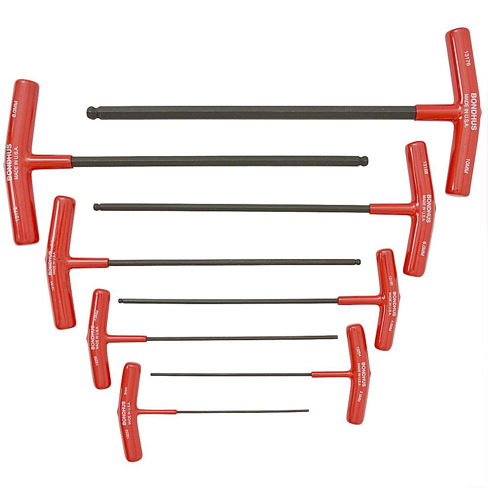 Bondhus 8pc Balldriver T-Handle Hex Tool Set 2MM-10MM - Ascmtools