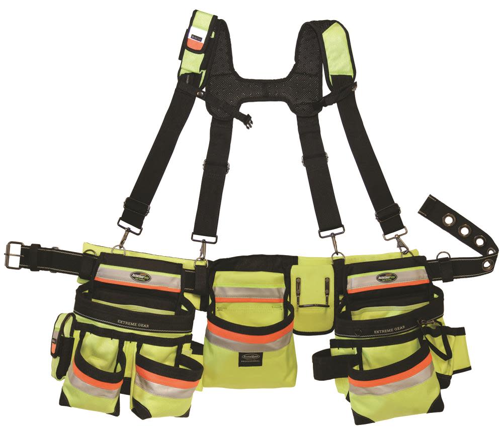 Bucket Boss 3 Bag Framers Rig – Hi Vis - Ascmtools