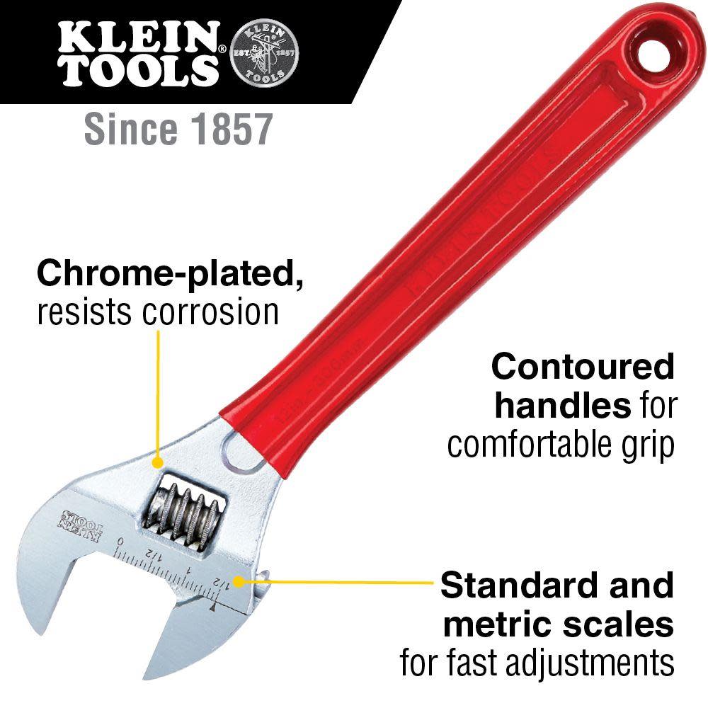 Klein Tools 12 Extra Capacity Adjustable Wrench - Ascmtools
