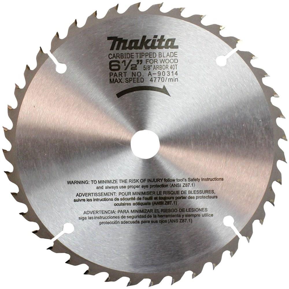 Makita 6-1/2 In. Carbide Blade 40T - Ascmtools