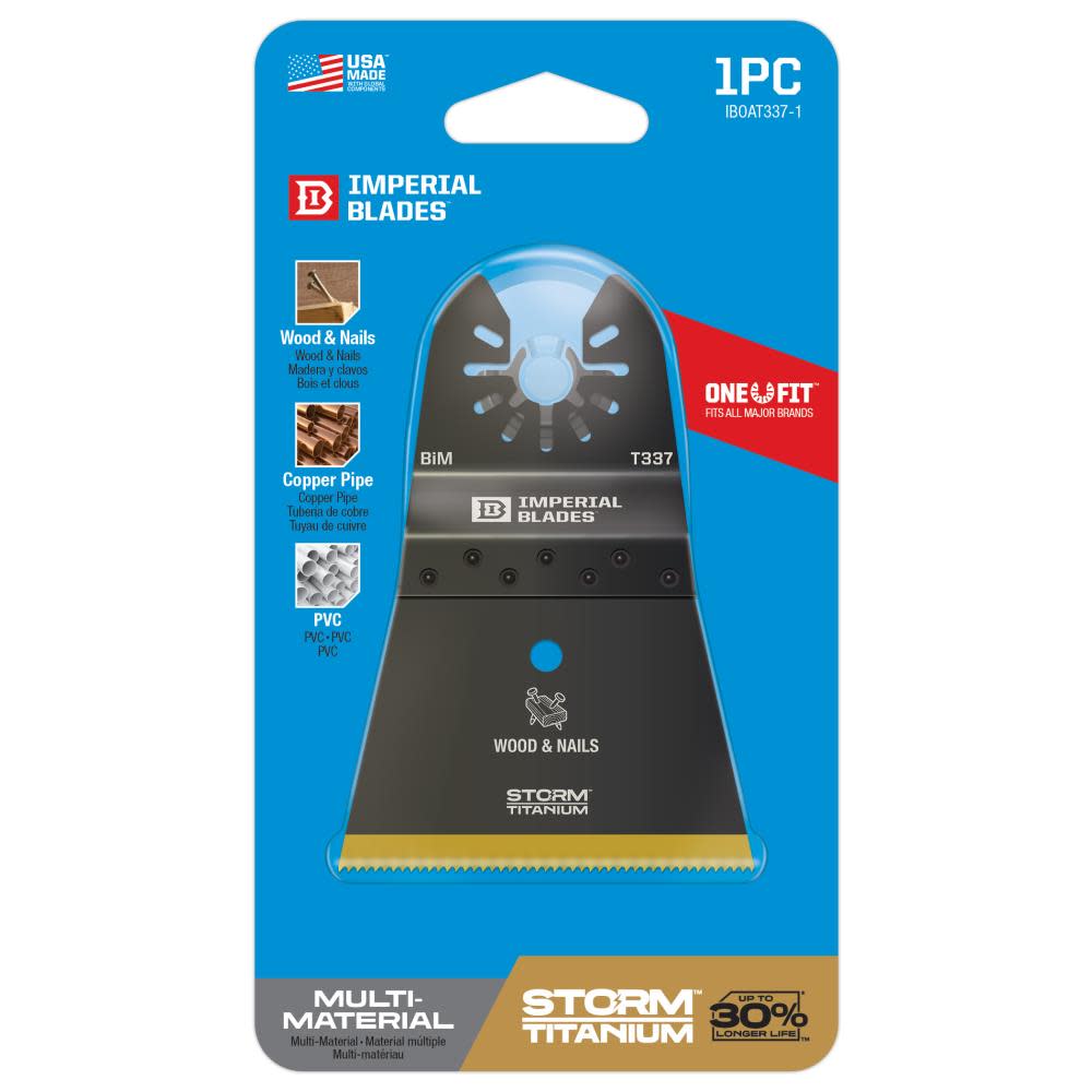 Imperial Blades IBOAT337-1 One Fit 2-1/2″ Storm Titanium Wood & Nails Blade 1PC - Ascmtools