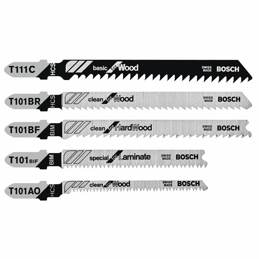 Bosch Jig Saw Blade Set 5pc Pro Wood T Shank - Ascmtools