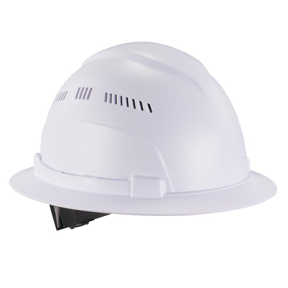 Ergodyne Skullerz 8968 White Lightweight Full Brim Hard Hat Vented Class C - Ascmtools