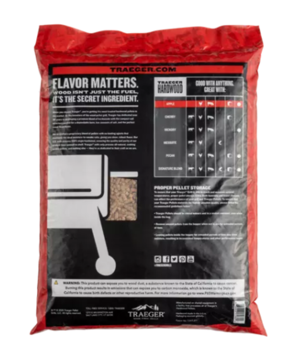 Traeger Apple BBQ Wood Pellets 20lb Bag - Ascmtools
