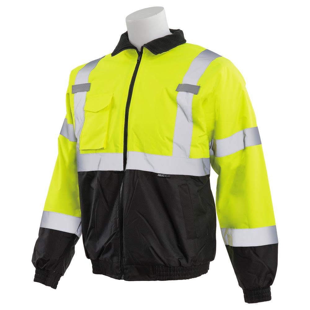 ERB W105 HVL/Black Bottom Value Bomber Jacket Hi-Viz Large - Ascmtools