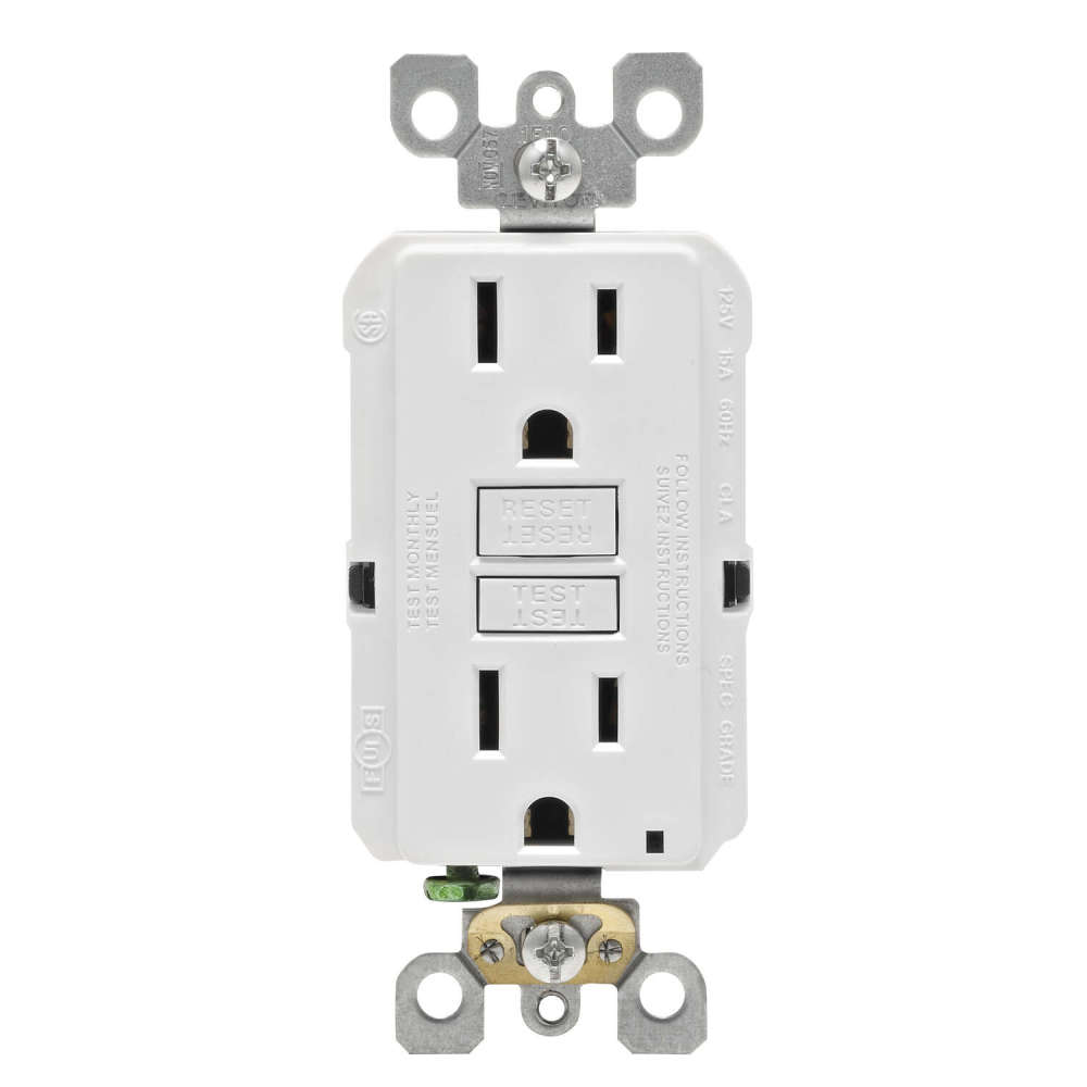 Leviton SmartlockPro GFCI Outlet 15A 125V Duplex White NEMA 5-15R - Ascmtools