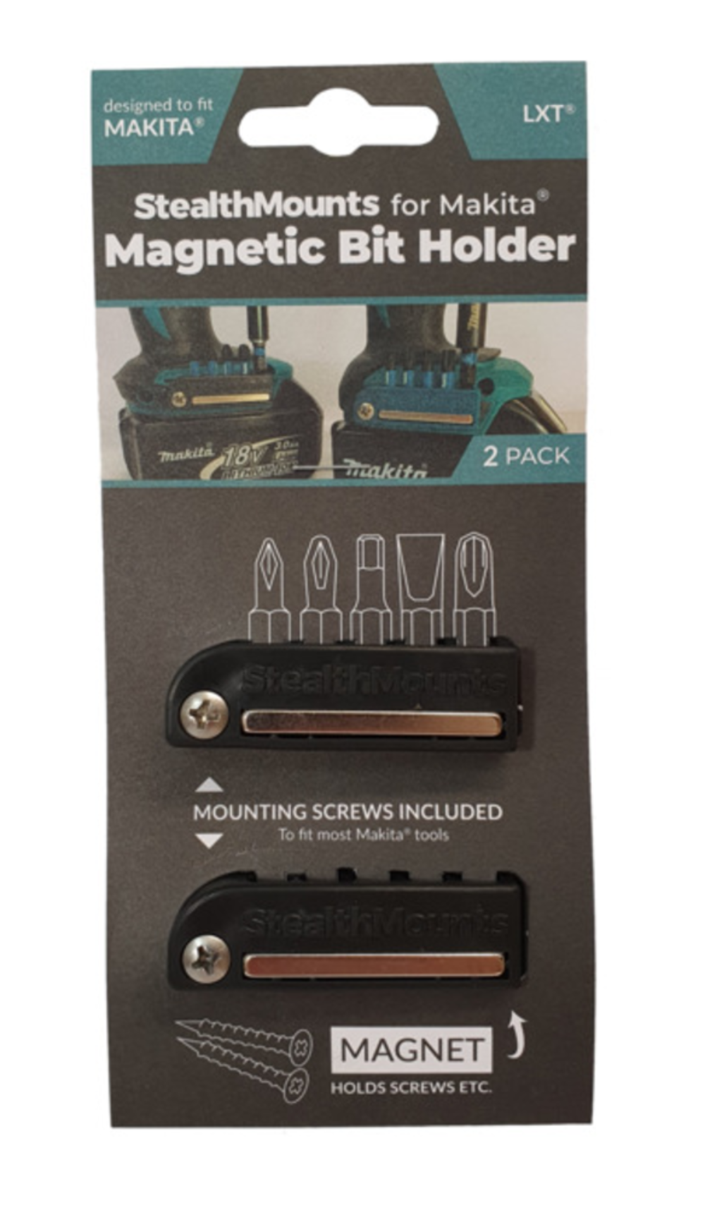 Stealthmounts BLACK Bit Holder for Makita 2pk - Ascmtools