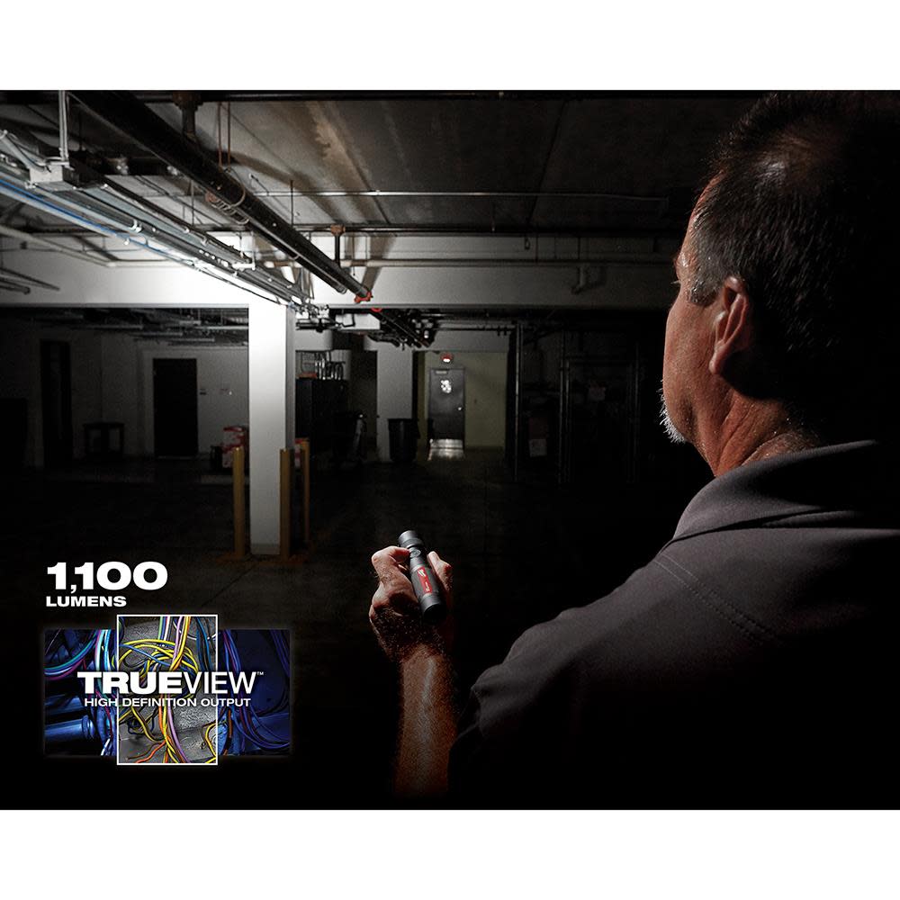 Milwaukee USB Rechargeable 1100L Twist Focus Flashlight - Ascmtools