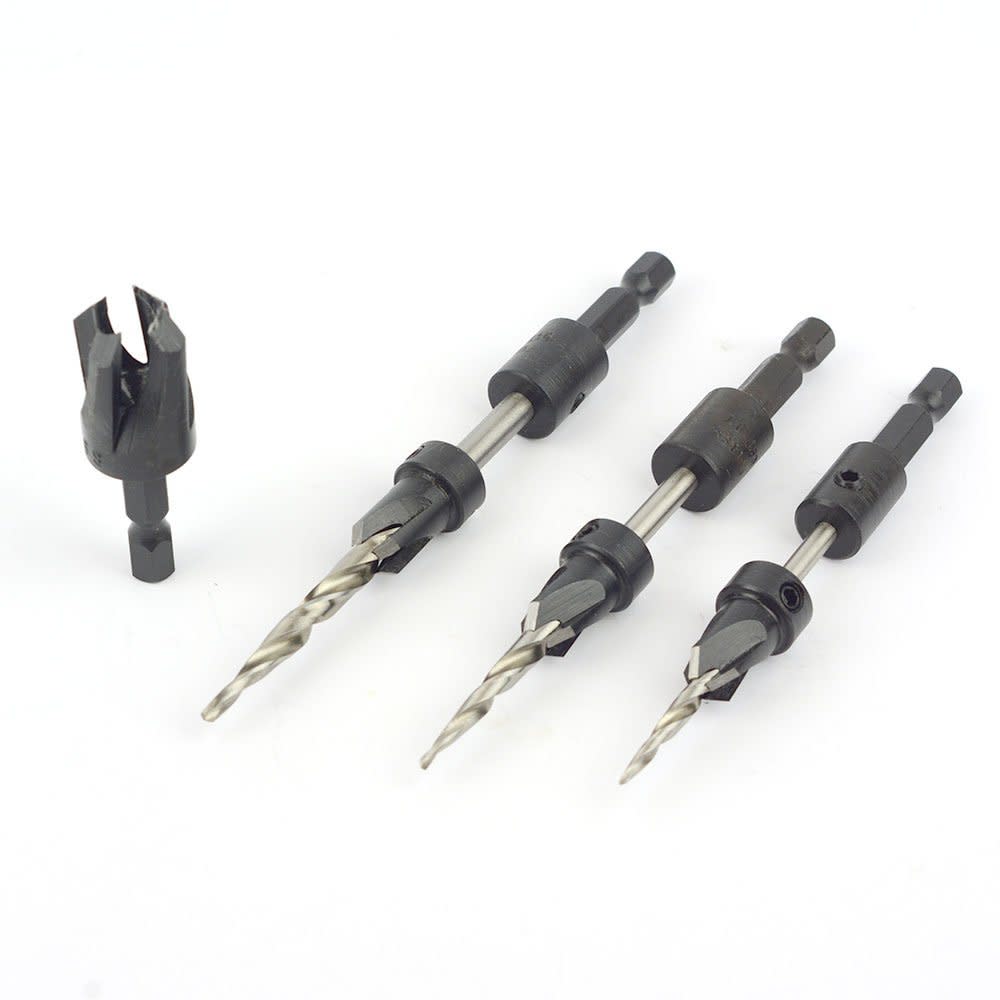 WL Fuller Countersink with Matching Quick Change HSS Taper Point Drill Bit Set - Ascmtools