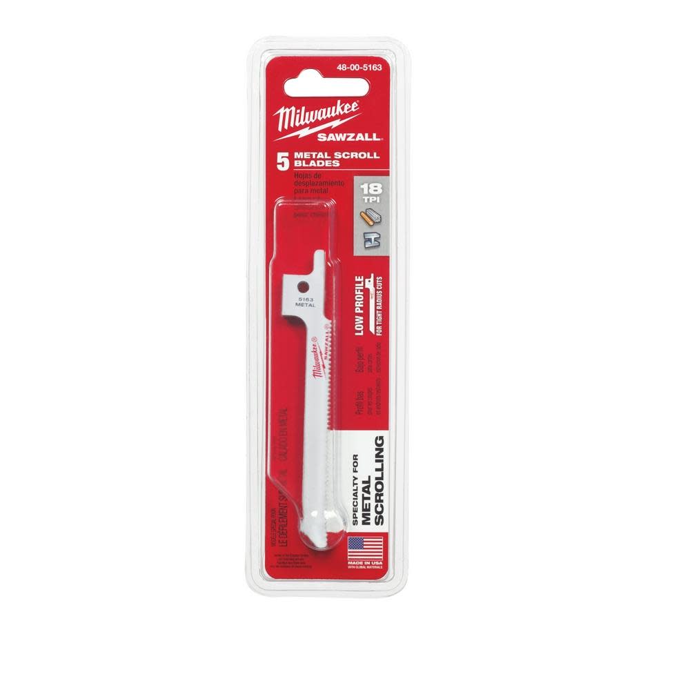 Milwaukee 3-5/8 in. 18 TPI SUPER SAWZALL Blades 5PK - Ascmtools
