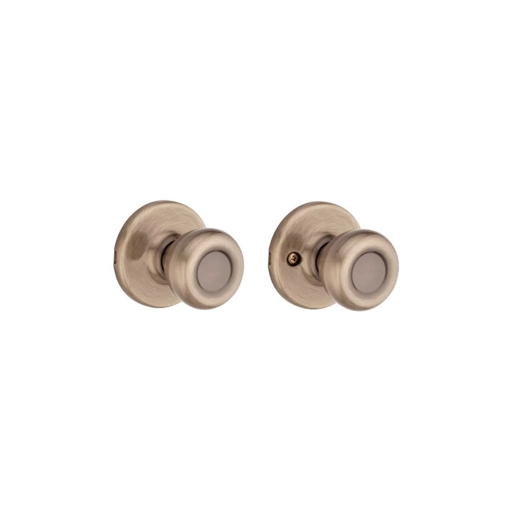 Kwikset Antique Brass Hall/Closet Tylo Passage Door Knob Set - Ascmtools