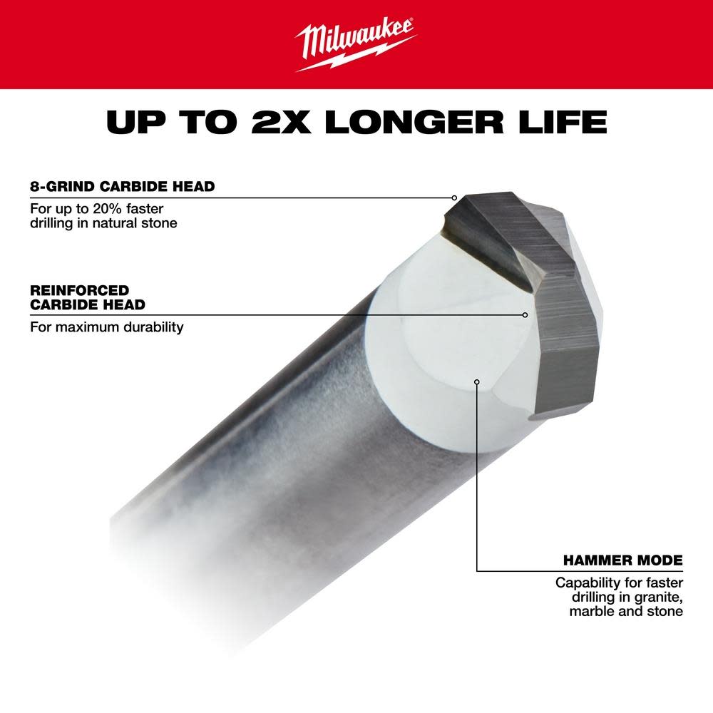 Milwaukee 4 pc Tile and Natural Stone Bit Set - Ascmtools