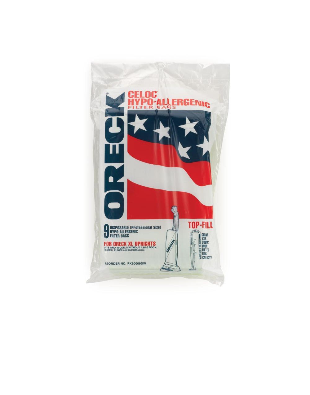 Oreck Hypo Allergenic Upright Bag – 9 Pack - Ascmtools