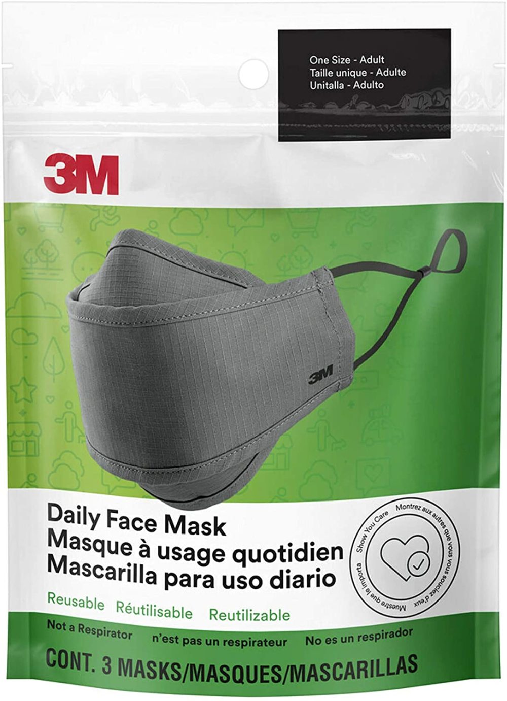 3M Daily Face Mask Reusable 3 Pack - Ascmtools