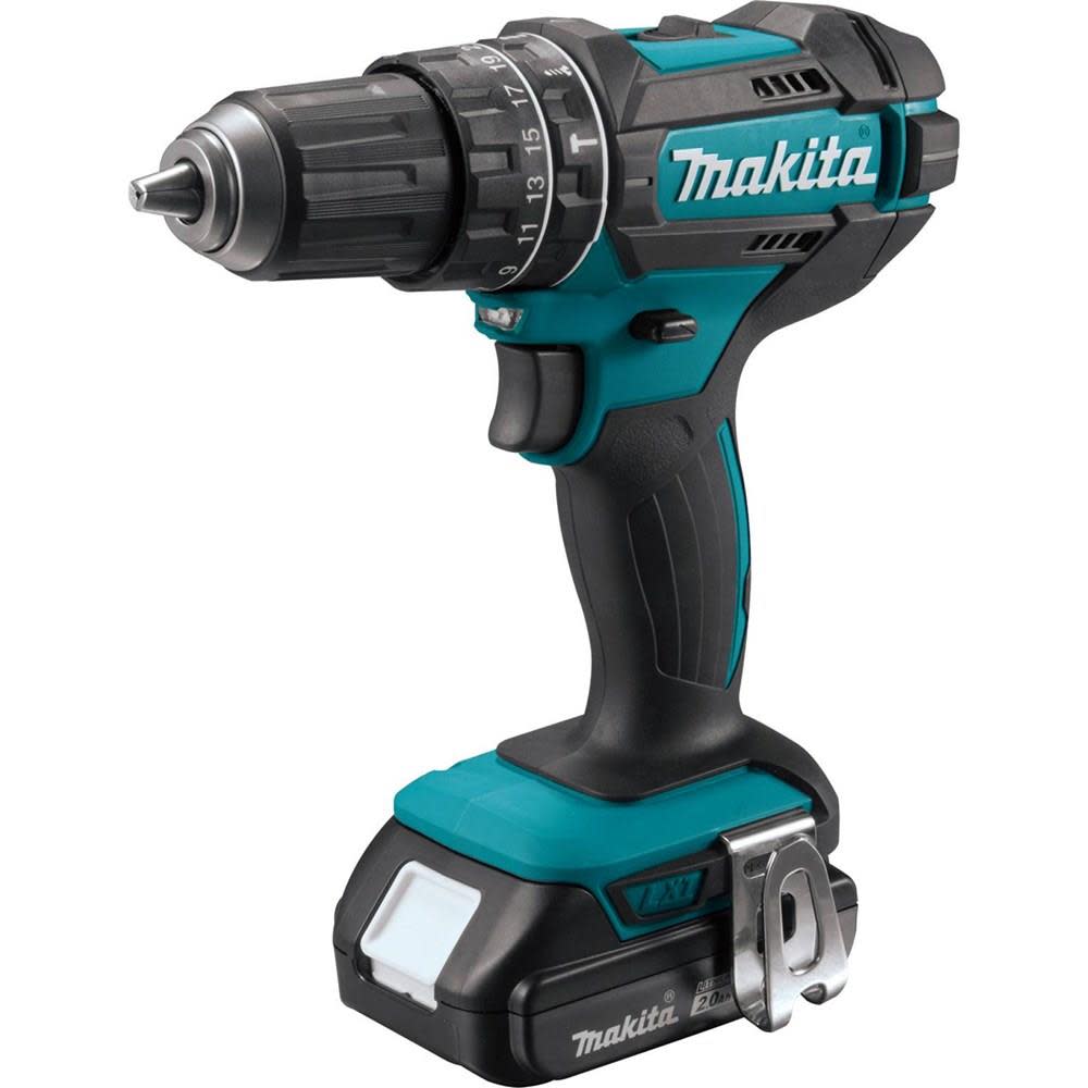 Makita 18V Compact Lithium-Ion Cordless 1/2 in. Hammer Driver-Drill Kit (2.0Ah) - Ascmtools