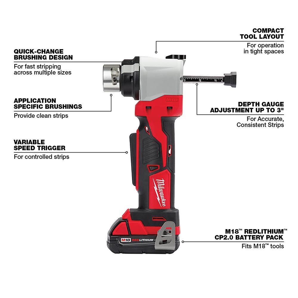 Milwaukee M18 Cable Stripper Kit for Al THHN / XHHW - Ascmtools