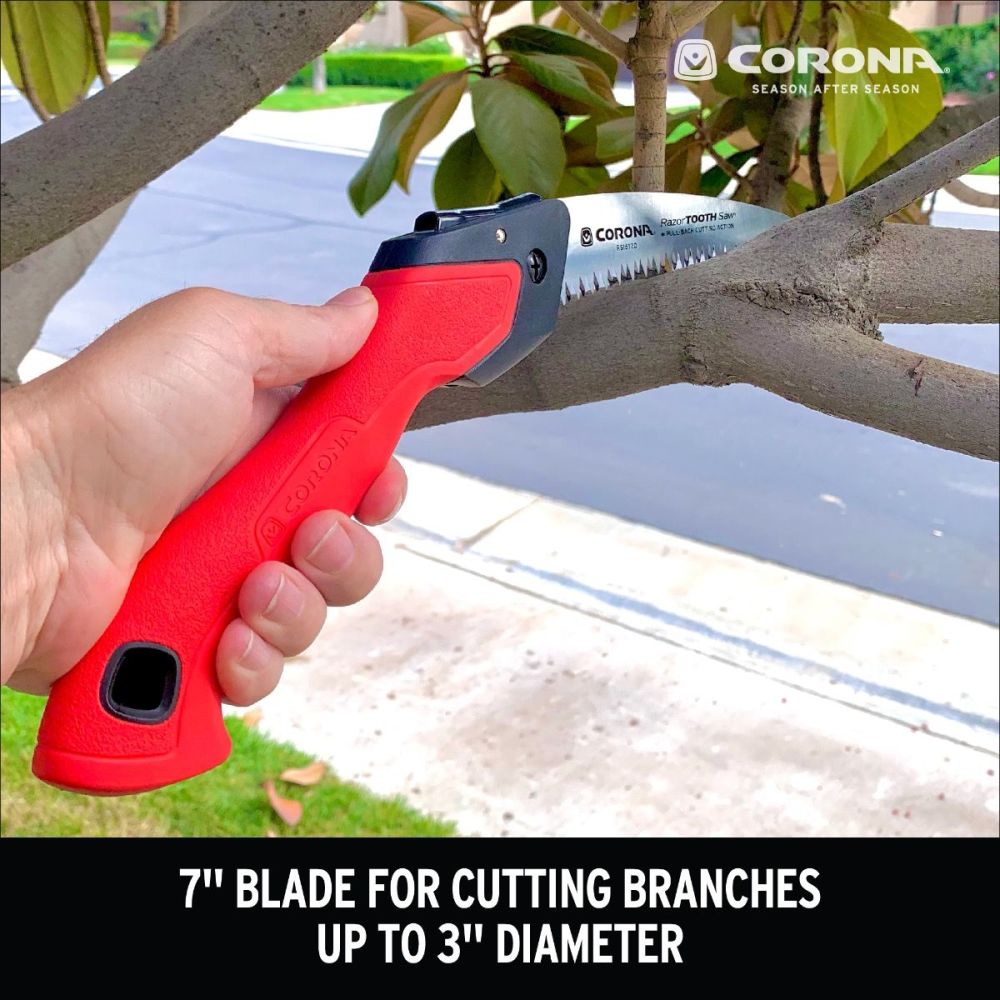 Corona Pruning Saw 7″ RazorTOOTH Carbon Steel Curved Folding - Ascmtools