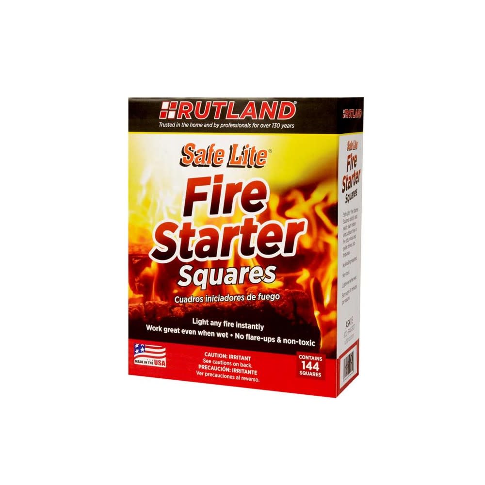 Rutland Safe Lite Fire Starter Square 144pc - Ascmtools