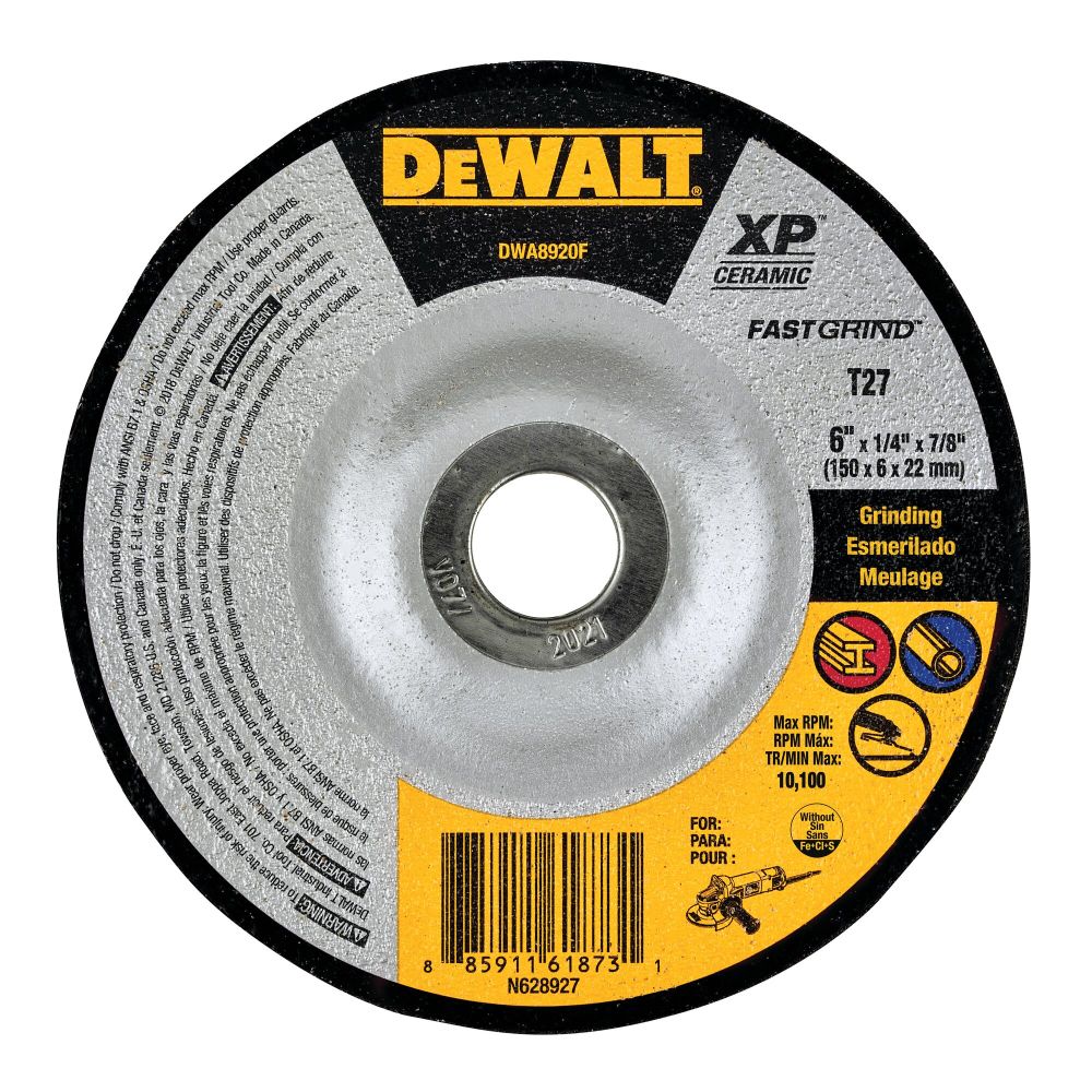 DEWALT XP Ceramic Grinding Wheel 6 X 1/4 X 7/8 - Ascmtools