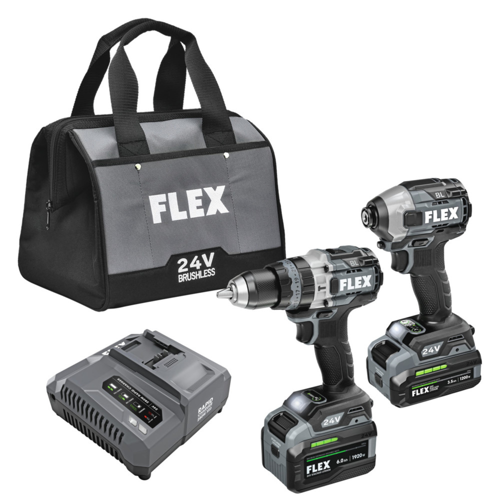 FLEX 24V Stacked Lithium Battery 2 Tool Combo Kit - Ascmtools