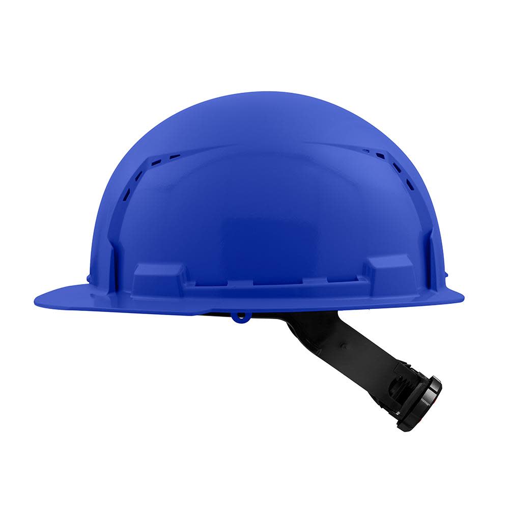 Milwaukee Front Brim Vented Hard Hat with 4pt Ratcheting Suspension Type 1 Class C Blue - Ascmtools