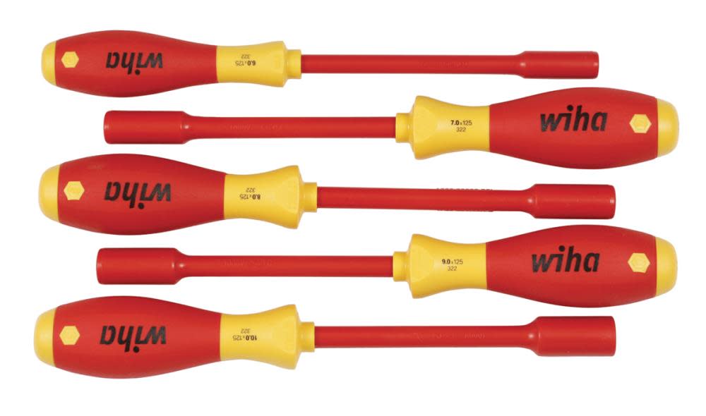 Wiha Insulated SoftFinish Metric Nut Driver Set 5 piece - Ascmtools
