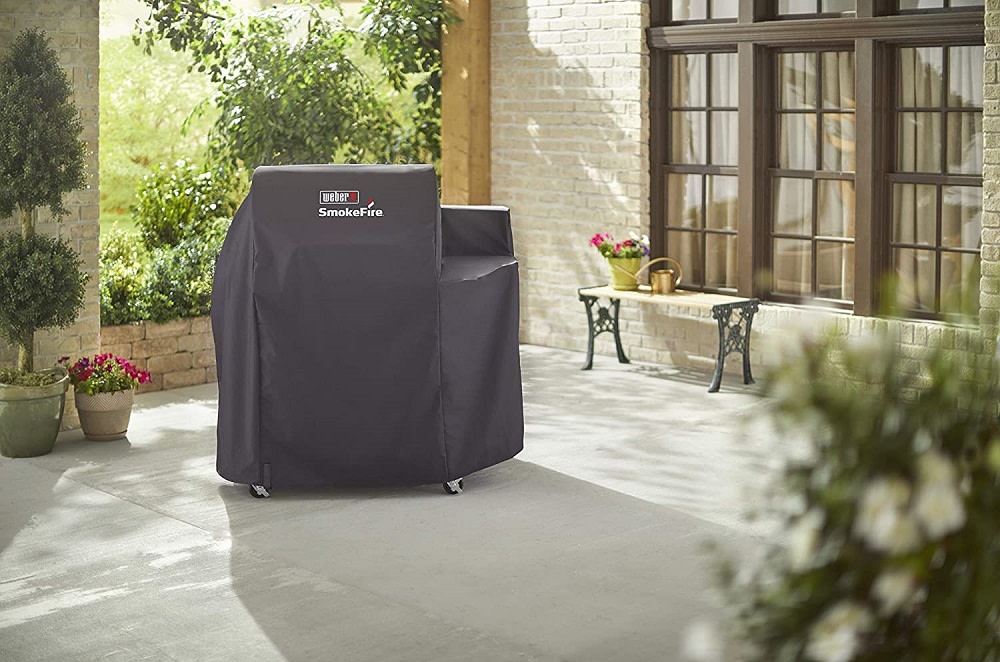 Weber 24 In. Weather Resistant Premium Grill Cover for Smokefire EX4 Pellet Grill - Ascmtools