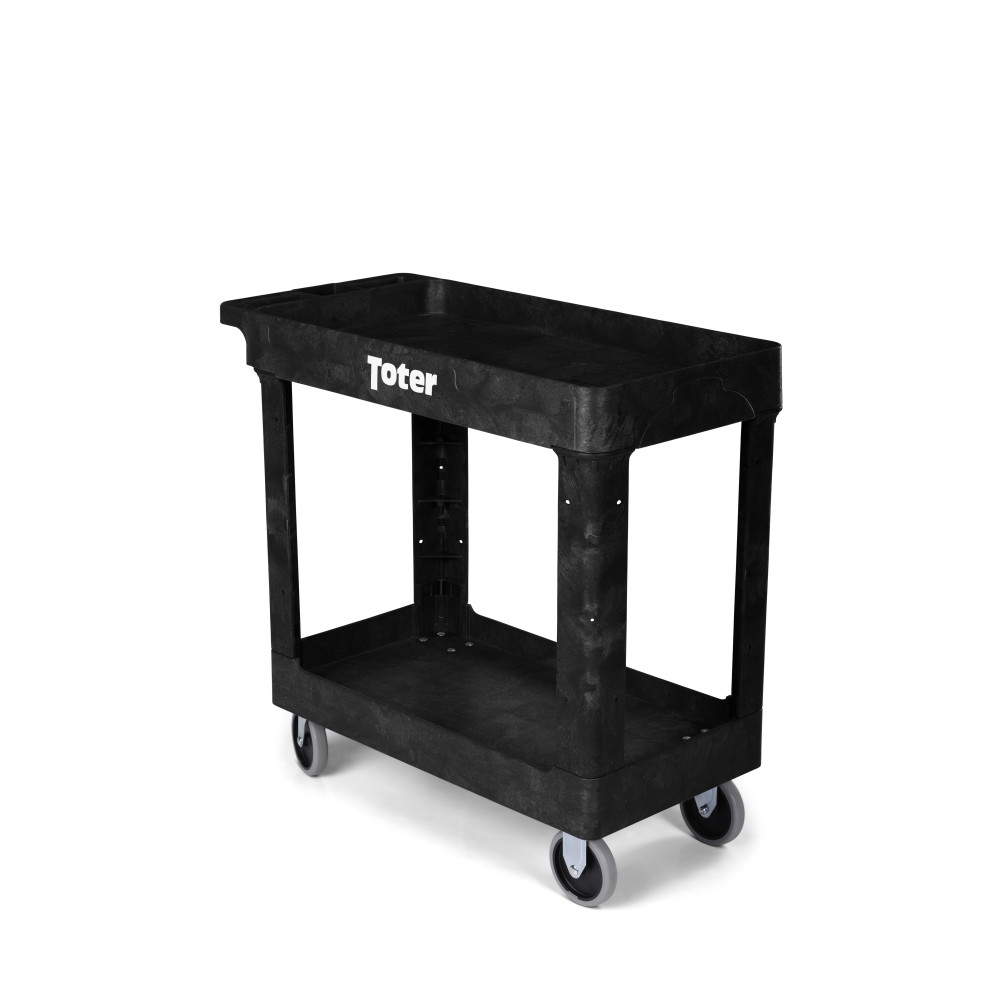 Toter Material Handling Utility Cart with Lipped Top and Straight Handle - Ascmtools