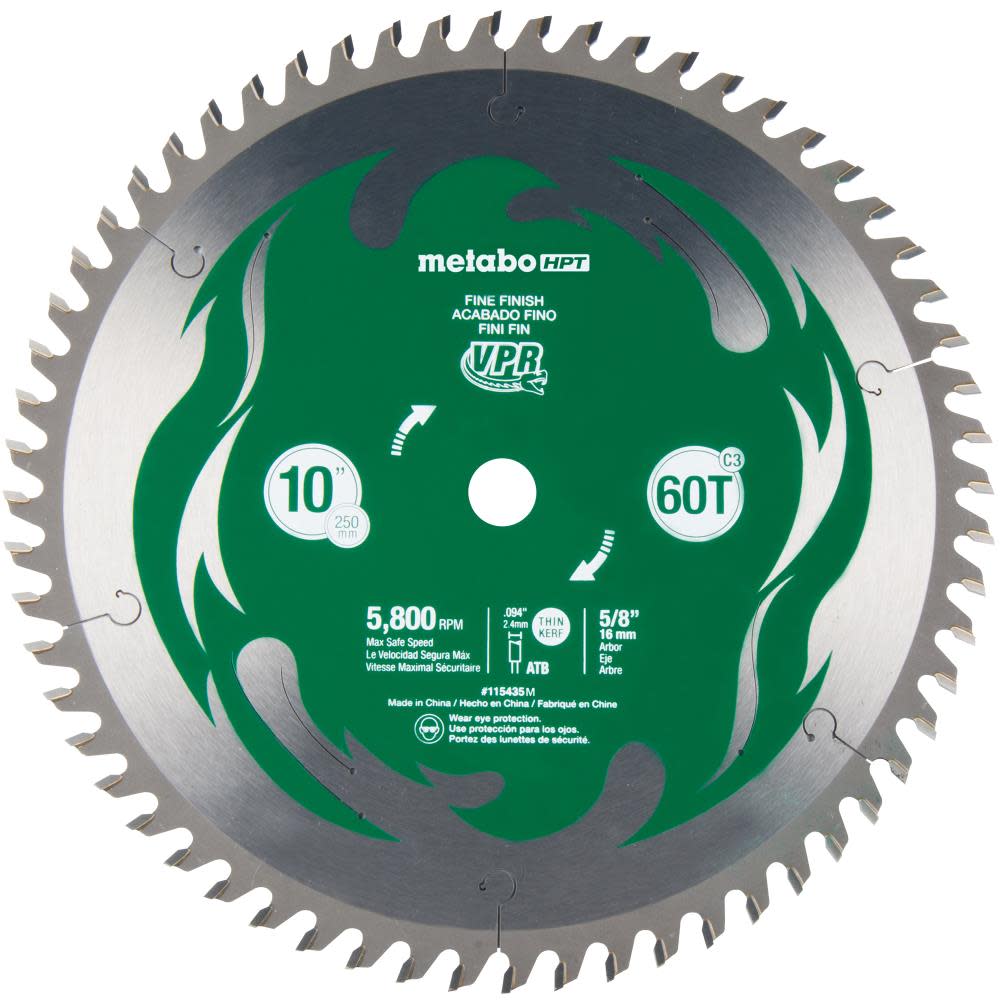 Metabo HPT VPR 10″ 60T Carbide Miter Saw Blade - Ascmtools