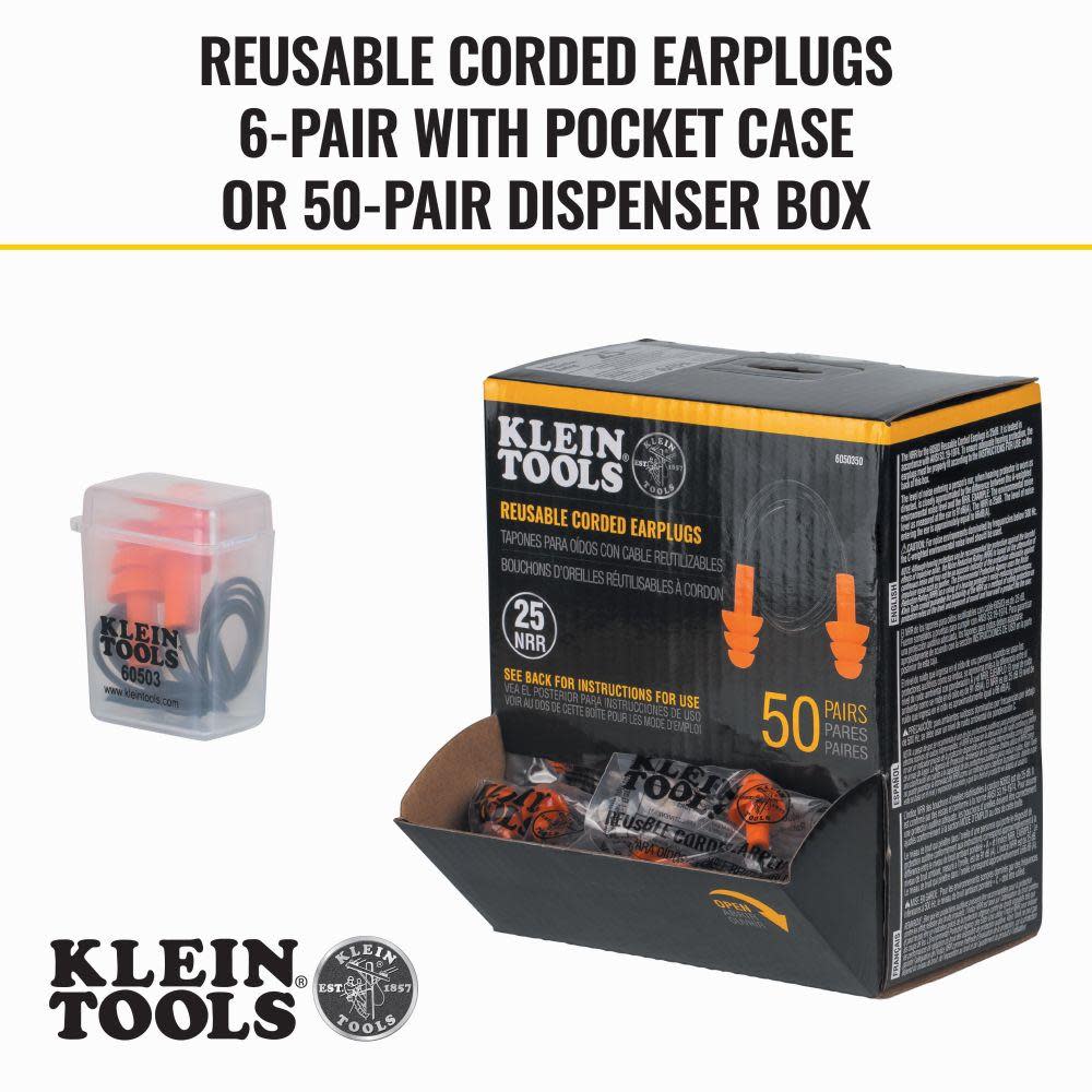 Klein Tools Corded Earplugs 50 Pairs - Ascmtools