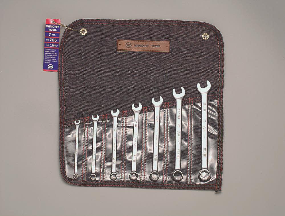 Wright Tool 7 pc. Combination Wrench Set 1/4 In. to 5/8 In. 12 pt - Ascmtools