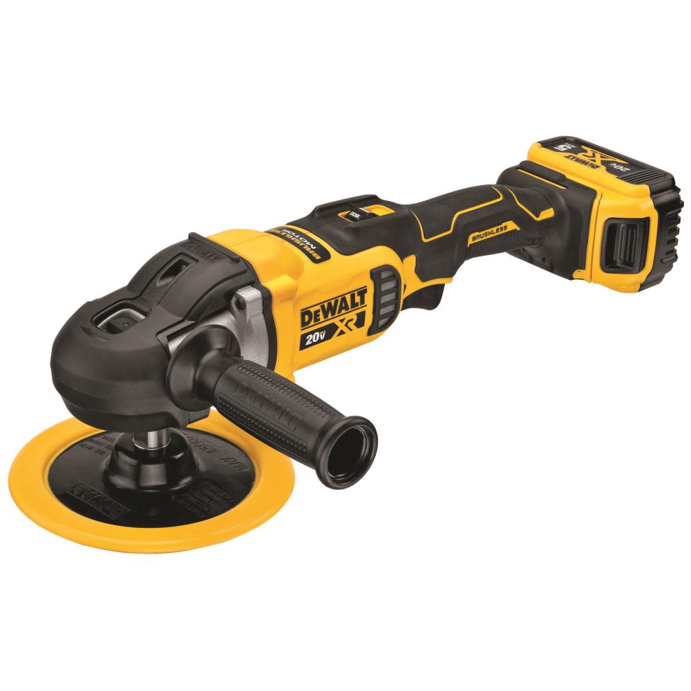 DEWALT 20V MAX* XR 7 in (180mm) Cordless Variable Speed Rotary Polisher Kit - Ascmtools