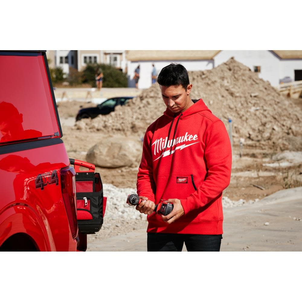 Milwaukee Midweight Pullover Hoodie Big Logo Red - Ascmtools