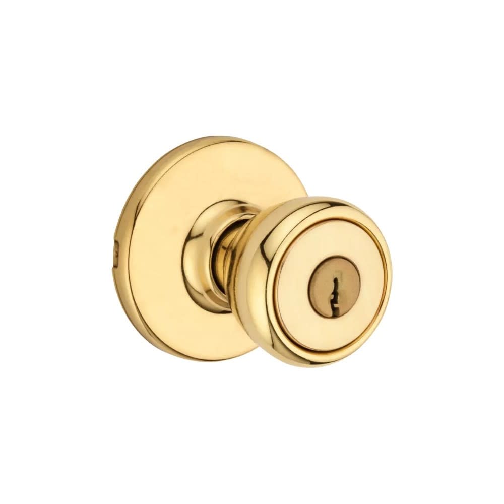 Kwikset Polished Brass Security Keyed Entry Exterior Tylo Lockset Knob - Ascmtools