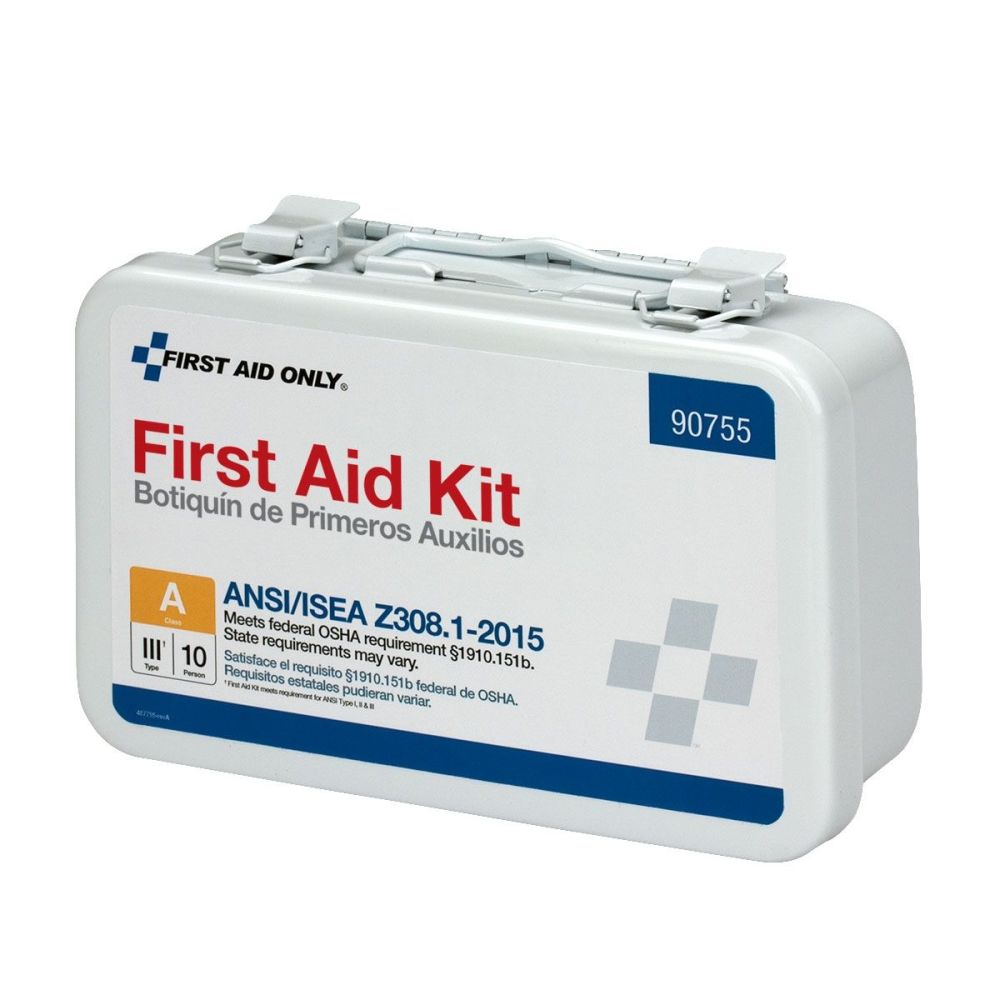 First Aid Only First Aid Kit 10 Person Bulk Metal Case ANSI A - Ascmtools