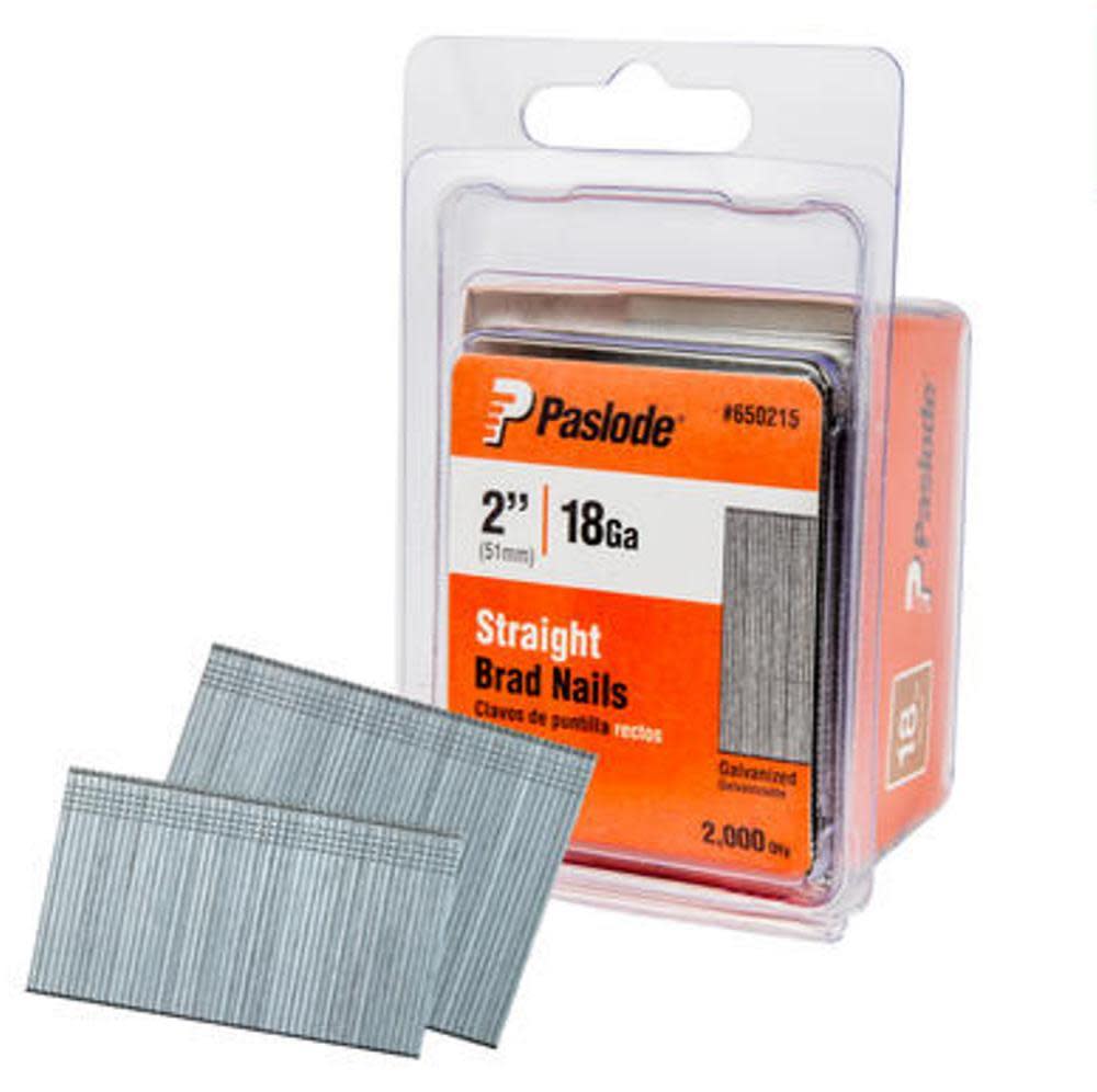 Paslode 2 In. 18 Gauge Galvanized Brad Nail 2000 Count - Ascmtools