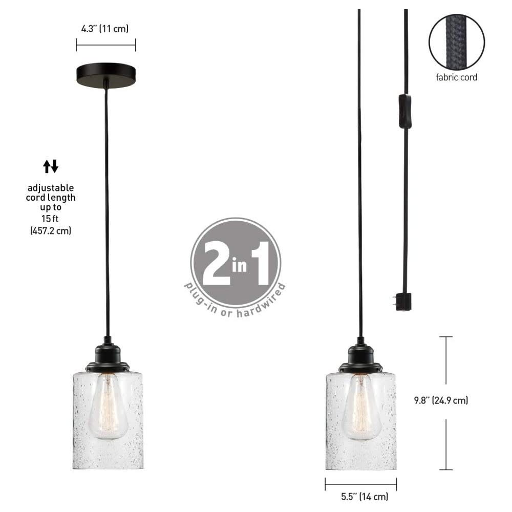 Globe Electric Annecy Pendant Light Dark Bronze 2 in 1 1 Light - Ascmtools