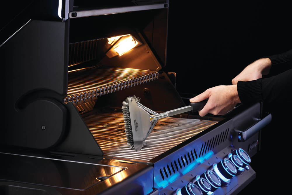 Napoleon Triple-Row Grill Brush with Stainless Steel Bristles - Ascmtools
