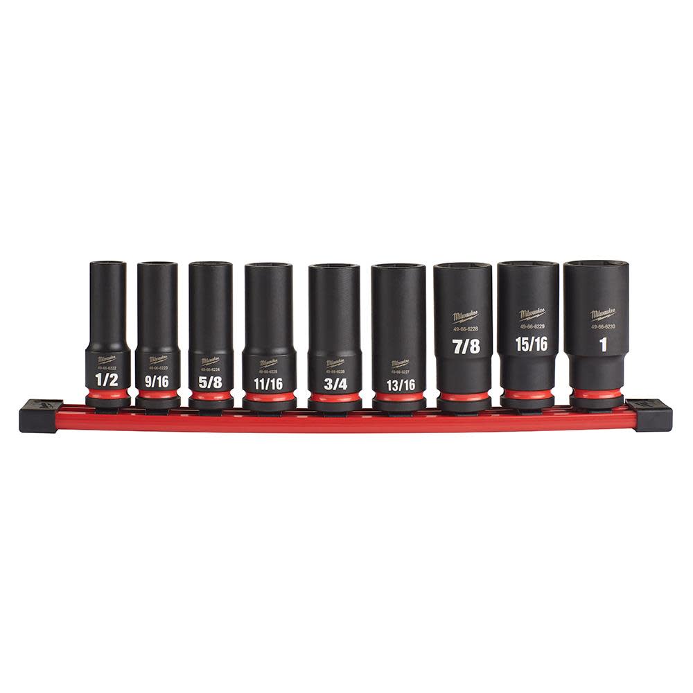 Milwaukee Impact Socket 1/2″ Drive SAE 6 Point 9pc - Ascmtools